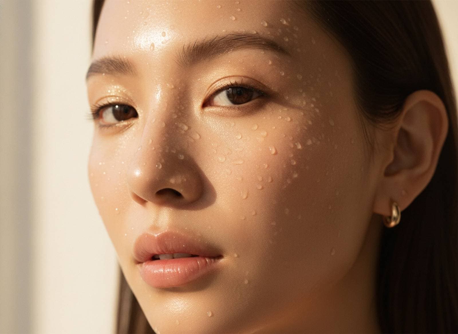 Dewy, luminous glass-skin close-up from the Aesthetics Clinic at The Body Bar MD