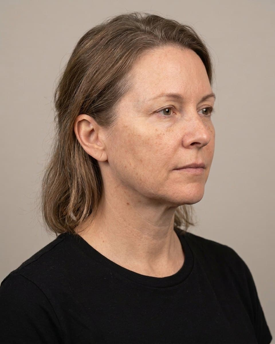 Illustrative example, after: A firmer, more contoured jawline after a Morpheus8 series, illustrative