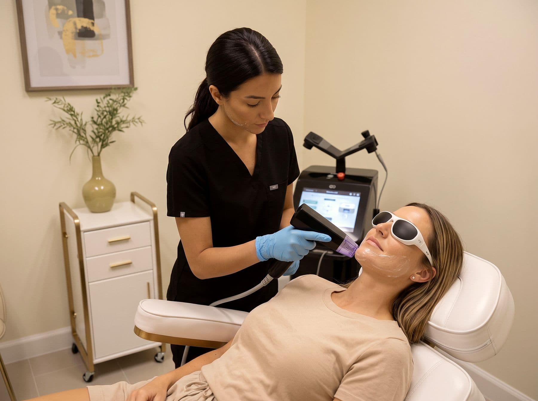 InMode Morpheus8 RF microneedling handpiece prepared for skin tightening treatment at The Body Bar MD