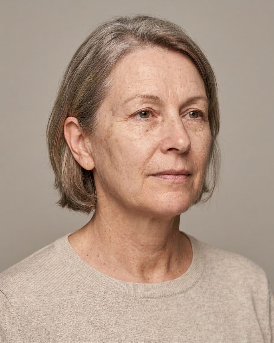 Illustrative example, after: Fewer visible sun spots after a peel series, illustrative