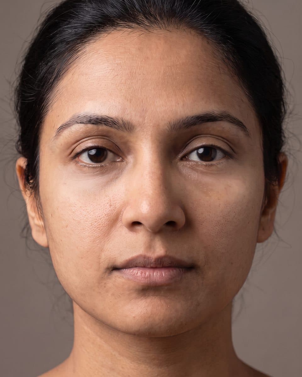 Illustrative example, after: Brighter, less tired-looking under-eyes after a PRP series, illustrative