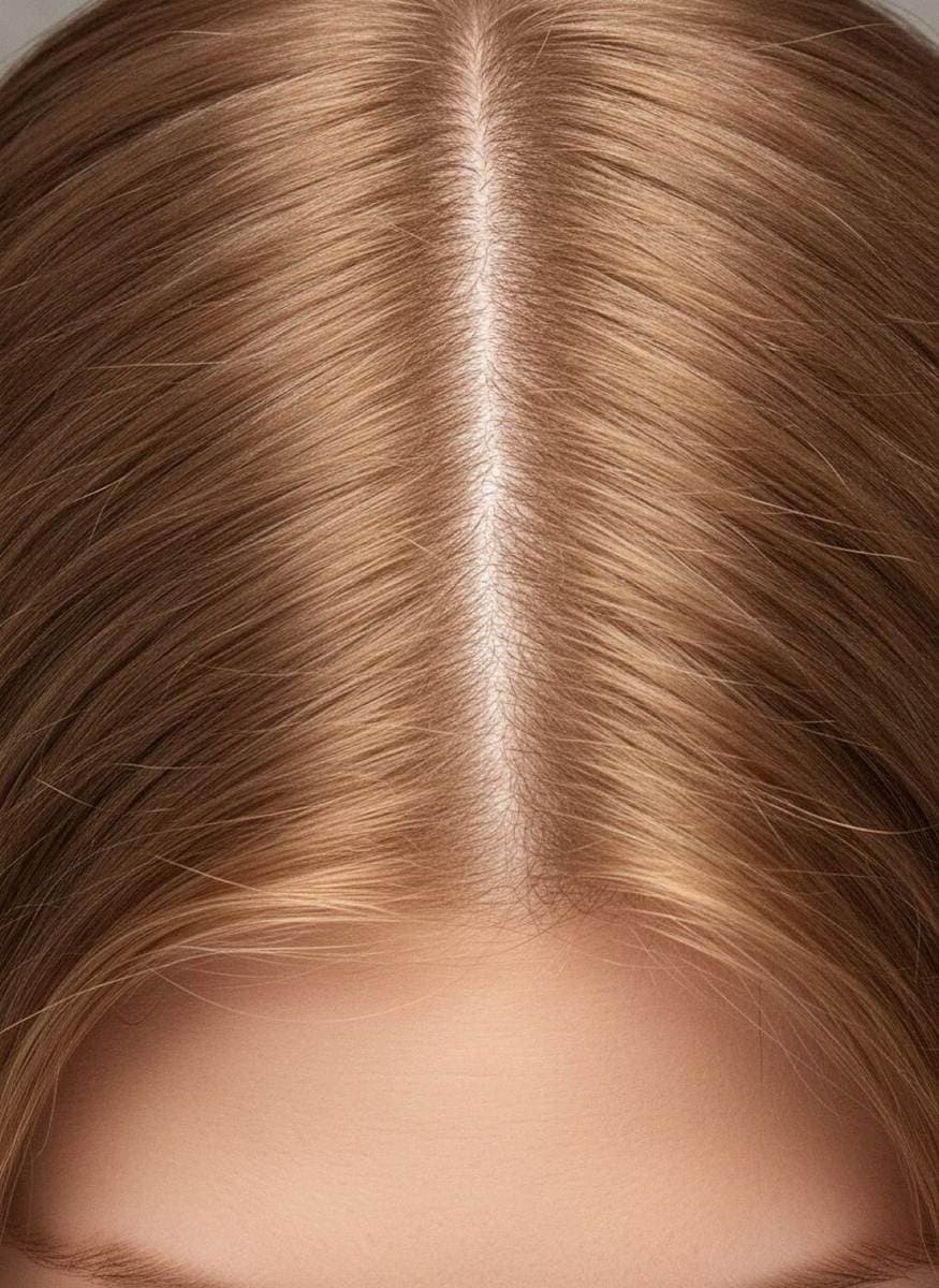 Before Fuller, denser hair along the part at The Body Bar MD